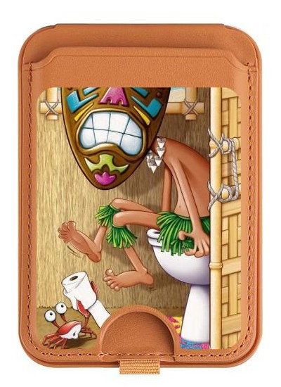 S1702 Tiki Man Toilet Magnetic Card Holder Wallet Stand with MagSafe for iPhone 16 15 14 13 Pro Max