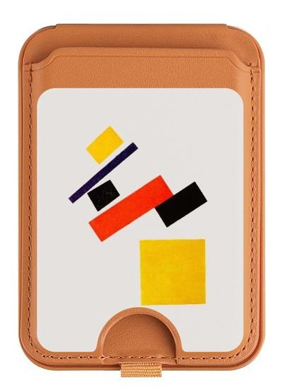 S1958 Malevich Suprematism Magnetic Card Holder Wallet Stand with MagSafe for iPhone 16 15 14 13 Pro Max