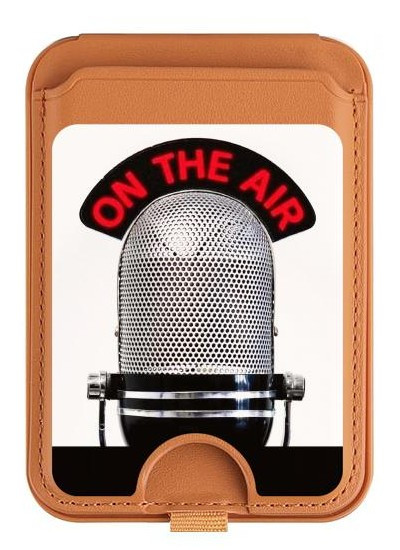S2381 Vintage Radio Microphone On The Air Magnetic Card Holder Wallet Stand with MagSafe for iPhone 16 15 14 13 Pro Max