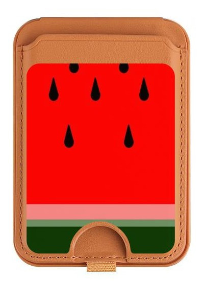 S2403 Watermelon Magnetic Card Holder Wallet Stand with MagSafe for iPhone 16 15 14 13 Pro Max