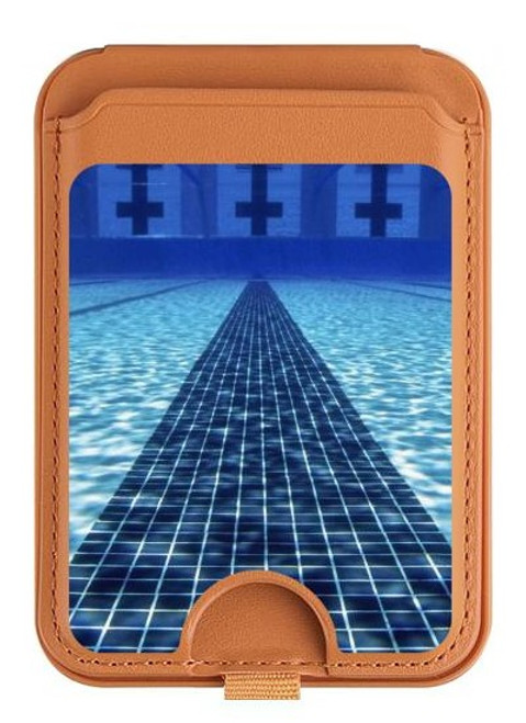 S2429 Swimming Pool Magnetic Card Holder Wallet Stand with MagSafe for iPhone 16 15 14 13 Pro Max