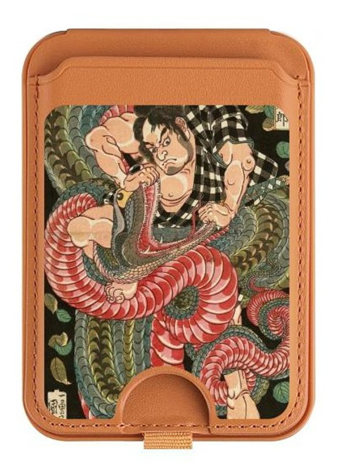 S2469 108 Heroes of Suikoden Saginoike Heikuro Magnetic Card Holder Wallet Stand with MagSafe for iPhone 16 15 14 13 Pro Max