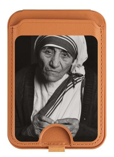 S2512 Mother Teresa Magnetic Card Holder Wallet Stand with MagSafe for iPhone 16 15 14 13 Pro Max