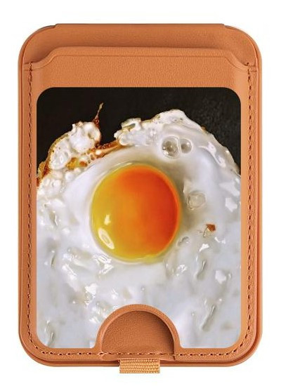 S2695 Fried Egg Magnetic Card Holder Wallet Stand with MagSafe for iPhone 16 15 14 13 Pro Max