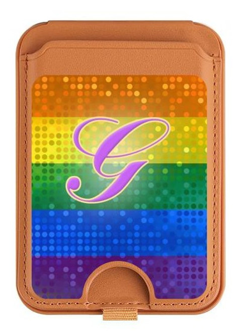S2899 Rainbow LGBT Gay Pride Flag Magnetic Card Holder Wallet Stand with MagSafe for iPhone 16 15 14 13 Pro Max