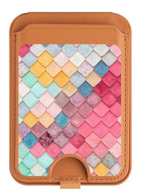 S2947 Candy Minimal Pastel Colors Magnetic Card Holder Wallet Stand with MagSafe for iPhone 16 15 14 13 Pro Max