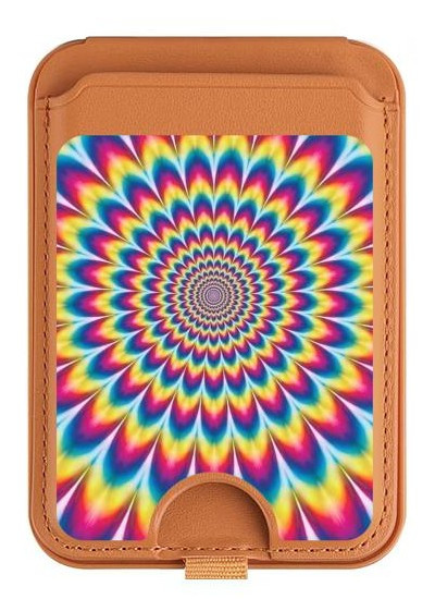 S3162 Colorful Psychedelic Magnetic Card Holder Wallet Stand with MagSafe for iPhone 16 15 14 13 Pro Max