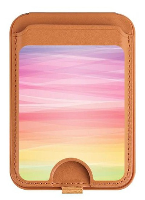 S3507 Colorful Rainbow Pastel Magnetic Card Holder Wallet Stand with MagSafe for iPhone 16 15 14 13 Pro Max