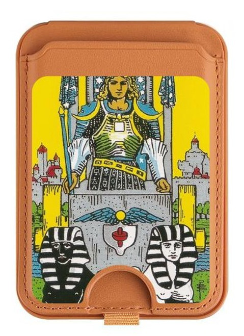 S3739 Tarot Card The Chariot Magnetic Card Holder Wallet Stand with MagSafe for iPhone 16 15 14 13 Pro Max