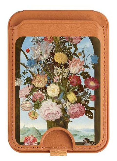 S3749 Vase of Flowers Magnetic Card Holder Wallet Stand with MagSafe for iPhone 16 15 14 13 Pro Max