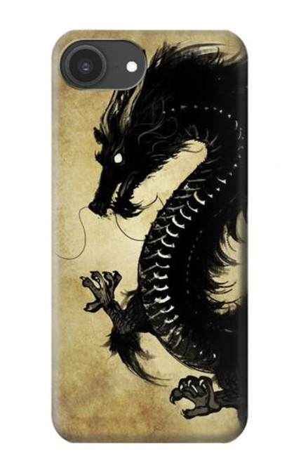 S1482 Black Dragon Painting Case For iPhone 16e