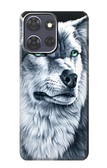 S0123 Grim White Wolf Case For Motorola Moto G Power (2025,2026)
