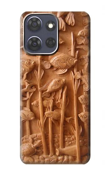 S1307 Fish Wood Carving Graphic Printed Case For Motorola Moto G Power (2025)