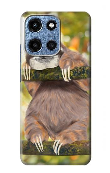 S3138 Cute Baby Sloth Paint Case For Motorola Moto G 5G (2025)