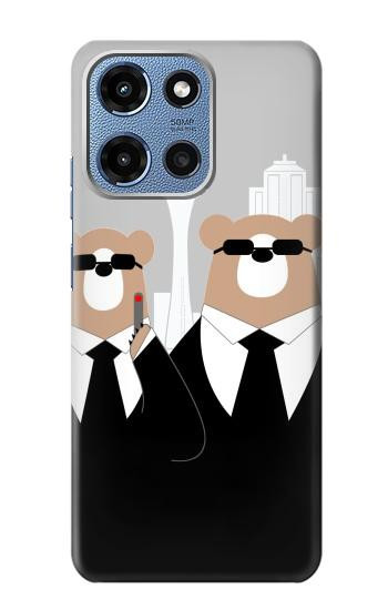 S3557 Bear in Black Suit Case For Motorola Moto G 5G (2025)