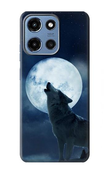 S3693 Grim White Wolf Full Moon Case For Motorola Moto G 5G (2025)