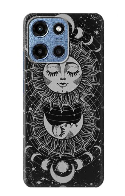 S3854 Mystical Sun Face Crescent Moon Case For Motorola Moto G 5G (2025)