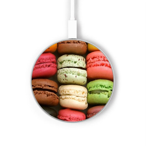 S0080 Macarons Wireless Charger Pad 15W Type-C iPhone Android LED Light Charging Station
