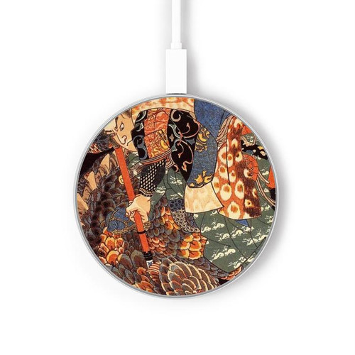 S0914 Ronin Miyamoto Musashi Wireless Charger Pad 15W Type-C iPhone Android LED Light Charging Station