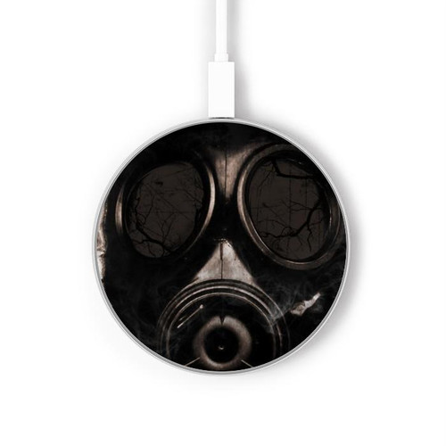 S2910 Gas Mask Wireless Charger Pad 15W Type-C iPhone Android LED Light Charging Station