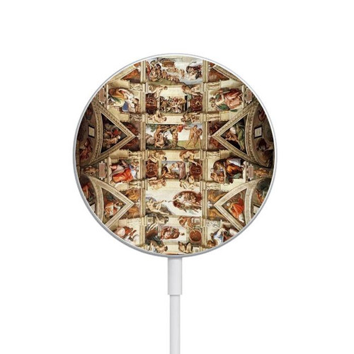 S0177 Michelangelo Chapel ceiling Magnetic Wireless Charger Pad with MagSafe 15W for iPhone 16 15 14 13 12