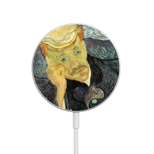 S0212 Van Gogh Portrait of Dr. Gachet Magnetic Wireless Charger Pad with MagSafe 15W for iPhone 16 15 14 13 12