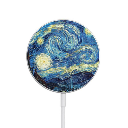 S0213 Van Gogh Starry Nights Magnetic Wireless Charger Pad with MagSafe 15W for iPhone 16 15 14 13 12