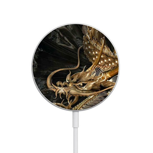 S0426 Gold Dragon Magnetic Wireless Charger Pad with MagSafe 15W for iPhone 16 15 14 13 12