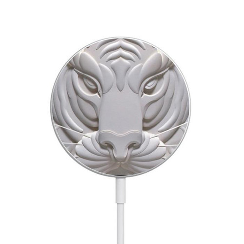 S0574 Tiger Carving Magnetic Wireless Charger Pad with MagSafe 15W for iPhone 16 15 14 13 12