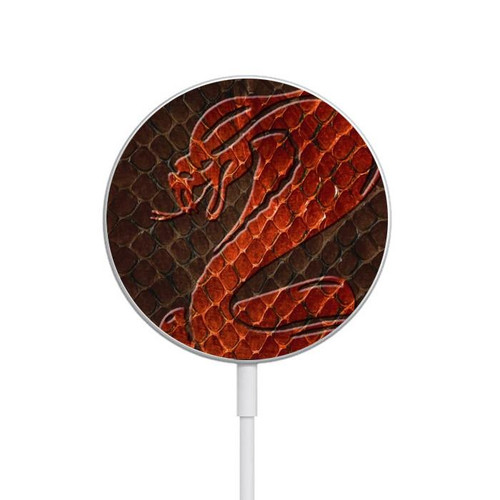 S0663 Cobra Snake Skin Magnetic Wireless Charger Pad with MagSafe 15W for iPhone 16 15 14 13 12