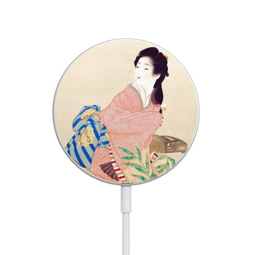 S0889 Japan Art Kimono Magnetic Wireless Charger Pad with MagSafe 15W for iPhone 16 15 14 13 12