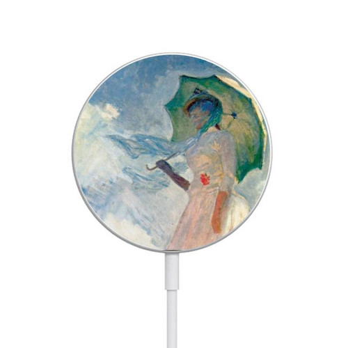 S0998 Claude Monet Woman with a Parasol Magnetic Wireless Charger Pad with MagSafe 15W for iPhone 16 15 14 13 12