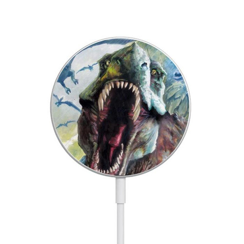 S1453 Trex Tyrannosaurus Rex Dinosaur Magnetic Wireless Charger Pad with MagSafe 15W for iPhone 16 15 14 13 12