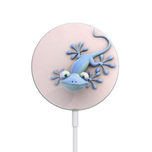 S1631 Funny Gecko Lizard Magnetic Wireless Charger Pad with MagSafe 15W for iPhone 16 15 14 13 12