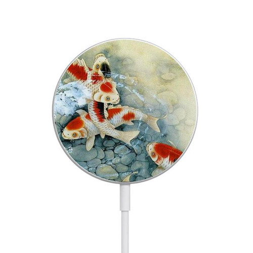 S1654 Koi Carp Fish Art Painting Magnetic Wireless Charger Pad with MagSafe 15W for iPhone 16 15 14 13 12