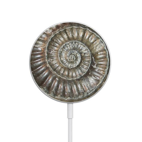 S1788 Ammonite Fossil Magnetic Wireless Charger Pad with MagSafe 15W for iPhone 16 15 14 13 12