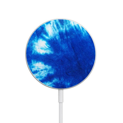 S1869 Tie Dye Blue Magnetic Wireless Charger Pad with MagSafe 15W for iPhone 16 15 14 13 12