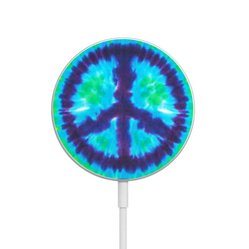S1870 Tie Dye Peace Magnetic Wireless Charger Pad with MagSafe 15W for iPhone 16 15 14 13 12
