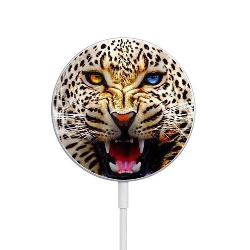 S1932 Blue Eyed Leopard Magnetic Wireless Charger Pad with MagSafe 15W for iPhone 16 15 14 13 12