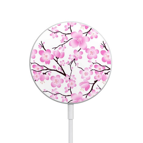S1972 Sakura Cherry Blossoms Magnetic Wireless Charger Pad with MagSafe 15W for iPhone 16 15 14 13 12