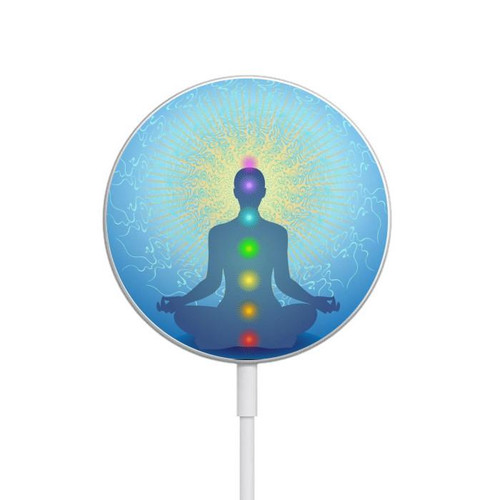 S2295 Bhuddha Aura Chakra Balancing Healing Magnetic Wireless Charger Pad with MagSafe 15W for iPhone 16 15 14 13 12