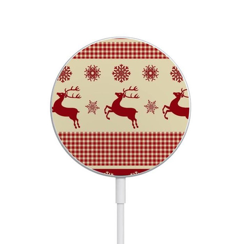 S2310 Christmas Snow Reindeers Magnetic Wireless Charger Pad with MagSafe 15W for iPhone 16 15 14 13 12