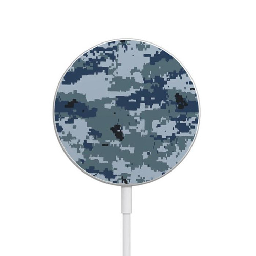 S2346 Navy Camo Camouflage Graphic Magnetic Wireless Charger Pad with MagSafe 15W for iPhone 16 15 14 13 12