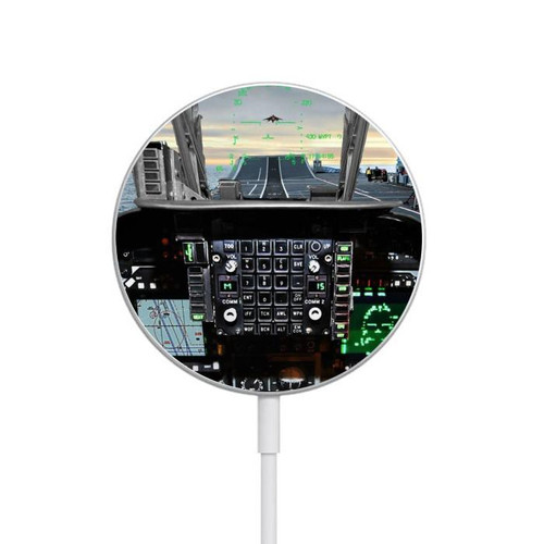 S2435 Fighter Jet Aircraft Cockpit Magnetic Wireless Charger Pad with MagSafe 15W for iPhone 16 15 14 13 12