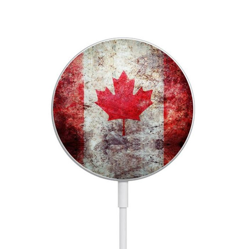 S2490 Canada Maple Leaf Flag Texture Magnetic Wireless Charger Pad with MagSafe 15W for iPhone 16 15 14 13 12