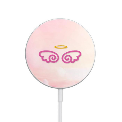 S2514 Cute Angel Wings Magnetic Wireless Charger Pad with MagSafe 15W for iPhone 16 15 14 13 12