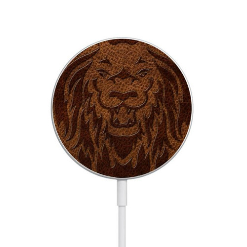 S2529 Leo Zodiac Tattoo Brown Graphic Print Magnetic Wireless Charger Pad with MagSafe 15W for iPhone 16 15 14 13 12