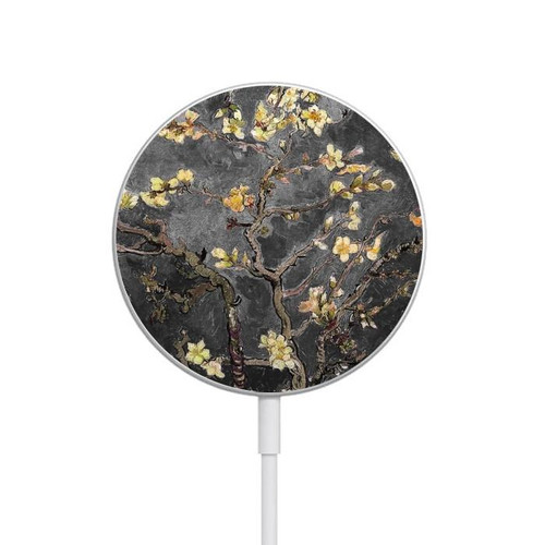S2664 Black Blossoming Almond Tree Van Gogh Magnetic Wireless Charger Pad with MagSafe 15W for iPhone 16 15 14 13 12