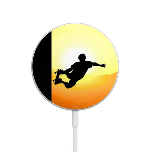 S2676 Extreme Skateboard Sunset Magnetic Wireless Charger Pad with MagSafe 15W for iPhone 16 15 14 13 12