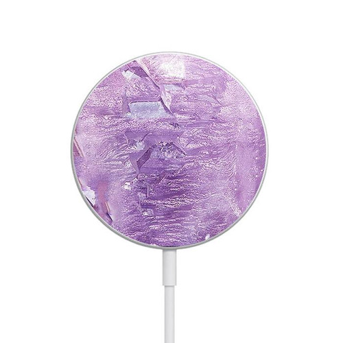 S2690 Amethyst Crystals Graphic Printed Magnetic Wireless Charger Pad with MagSafe 15W for iPhone 16 15 14 13 12